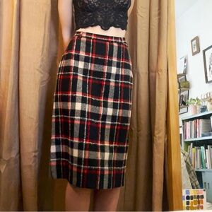 American Vintage Bobbie Brooks red and black plaid 60s pencil skirt